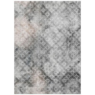 product image of Dark Grey Discal Interference Geometric Area Rug 584
