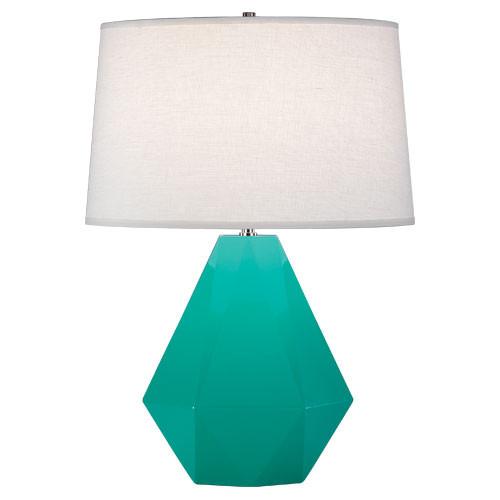 media image for Delta Table Lamp (Multiple Colors) with Oyster Linen Shade by Robert Abbey 299