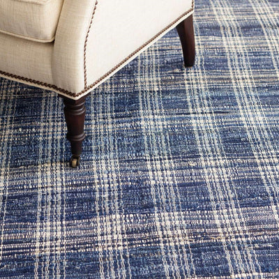 product image for denim plaid woven cotton rug by annie selke da515 1014 2 92