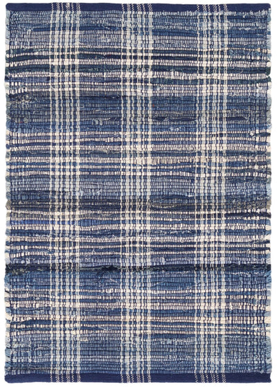 product image for denim plaid woven cotton rug by annie selke da515 1014 1 76