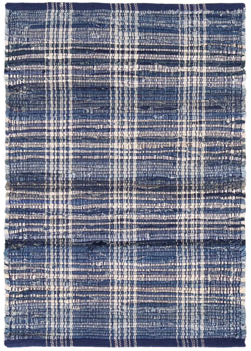 media image for denim plaid woven cotton rug by annie selke da515 1014 1 233