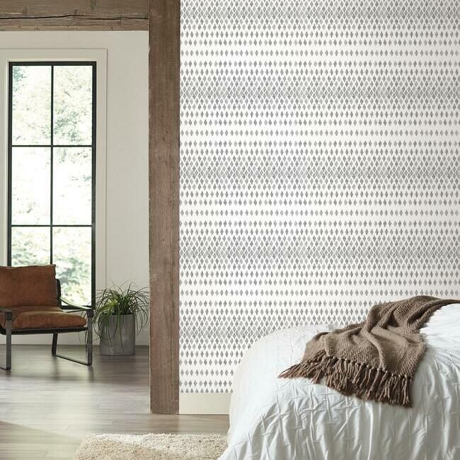 media image for Diamond Ombre Wallpaper in Black and White from the Simply Farmhouse Collection by York Wallcoverings 285