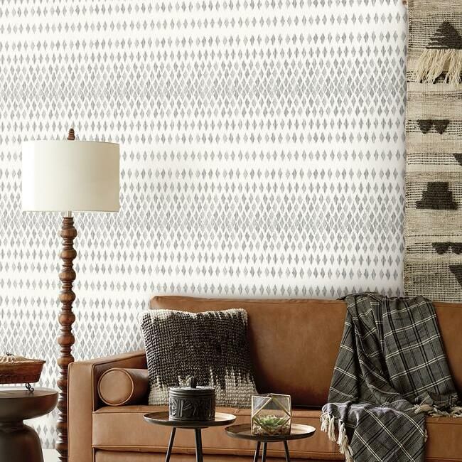 media image for Diamond Ombre Wallpaper in Black and White from the Simply Farmhouse Collection by York Wallcoverings 260