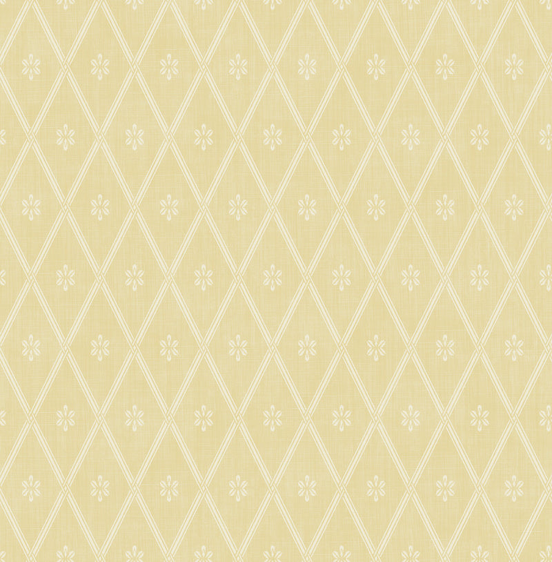 media image for Diamond Lattice Wallpaper in Sunshine from the Spring Garden Collection by Wallquest 241