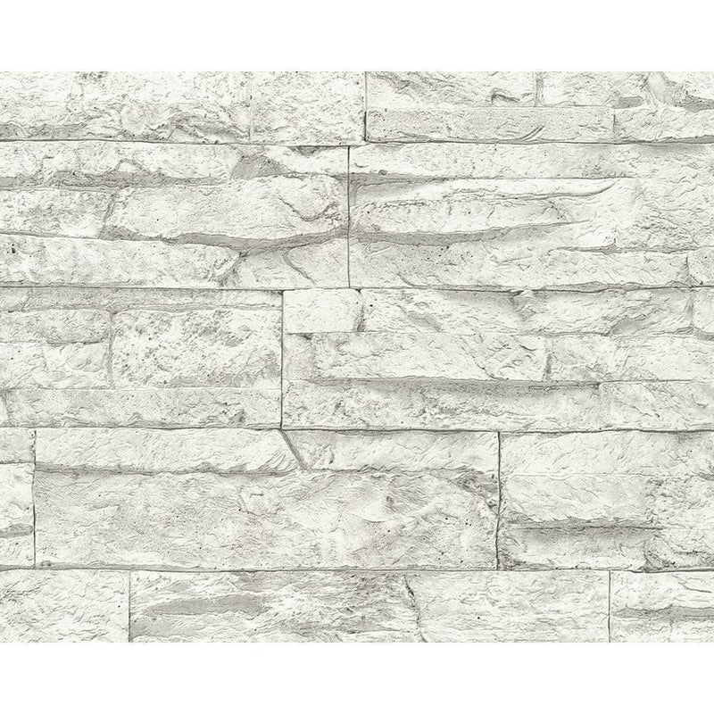 media image for Distressed Stone Wallpaper in Grey and White design by BD Wall 245
