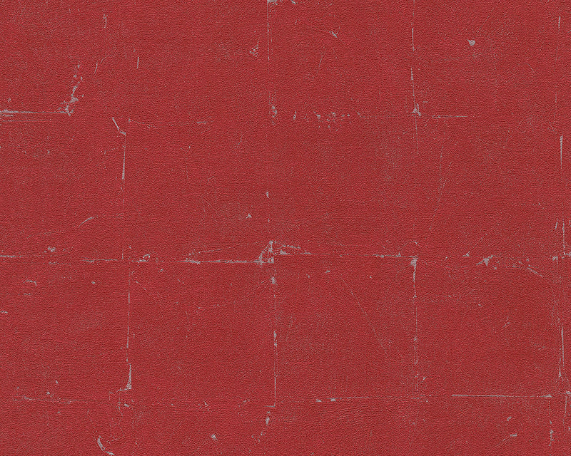 media image for Distressed Tiles Wallpaper in Red design by BD Wall 236