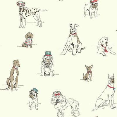 product image for Dog's Life Wallpaper in Grey, Red, and Ivory by Ashford House for York Wallcoverings 7