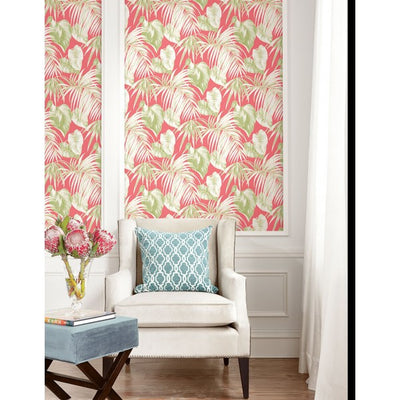 product image of Dominica Wallpaper in Pink and Green from the Tortuga Collection by Seabrook Wallcoverings 561
