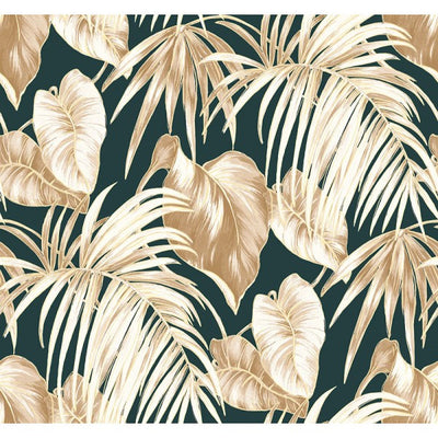 product image of Dominica Wallpaper in Black, Brown, and Gold from the Tortuga Collection by Seabrook Wallcoverings 582