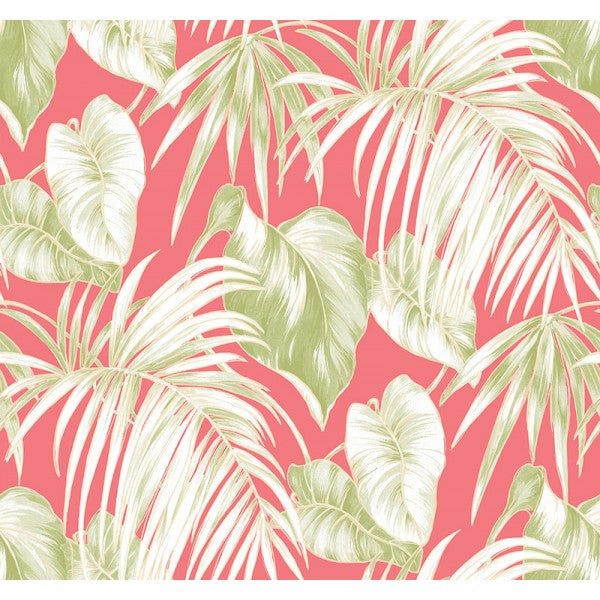 media image for Dominica Wallpaper in Pink and Green from the Tortuga Collection by Seabrook Wallcoverings 276