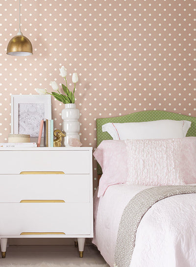 product image for Dots On Dots Wallpaper in Soft Pink and White from the Magnolia Home Collection by Joanna Gaines 55