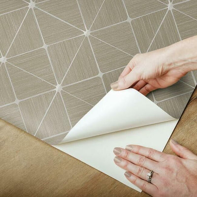 product image for Double Diamonds Peel & Stick Wallpaper in Taupe by York Wallcoverings 3