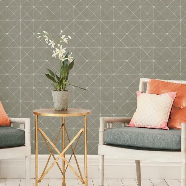 media image for Double Diamonds Peel & Stick Wallpaper in Taupe by York Wallcoverings 251
