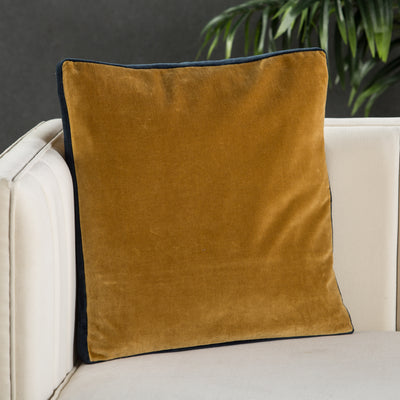 product image for bryn solid gold navy pillow by jaipur 5 23