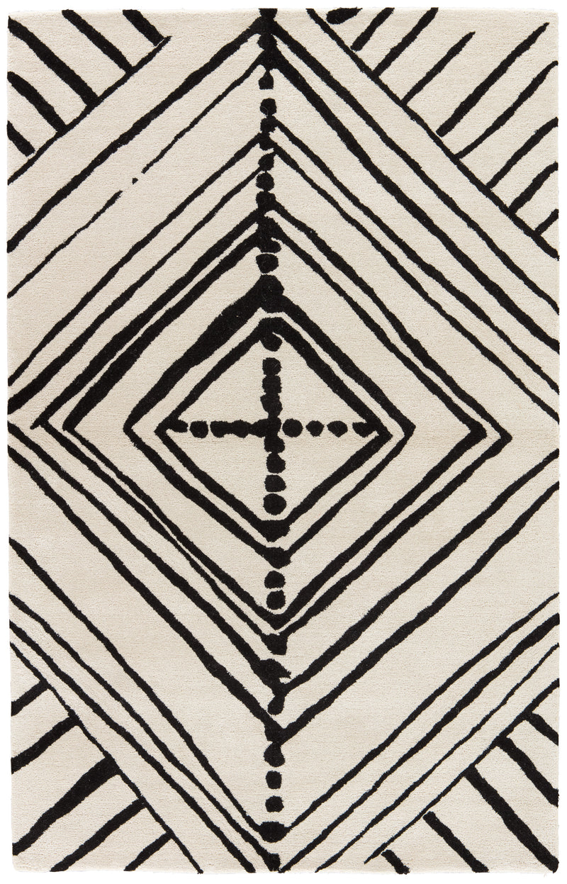 media image for gemma abstract rug in turtledove jet black design by nikki chu for jaipur 1 220