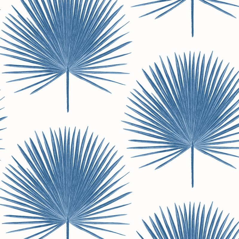 media image for Palm Fronds Wallpaper in Coastal Blue from Etten Gallerie for Seabrook 255