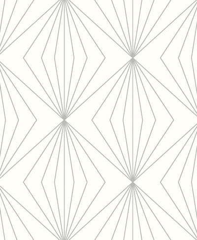 product image of Diamond Vector Metallic Silver & Eggshell from the Etten Geometric Collection by Seabrook 543