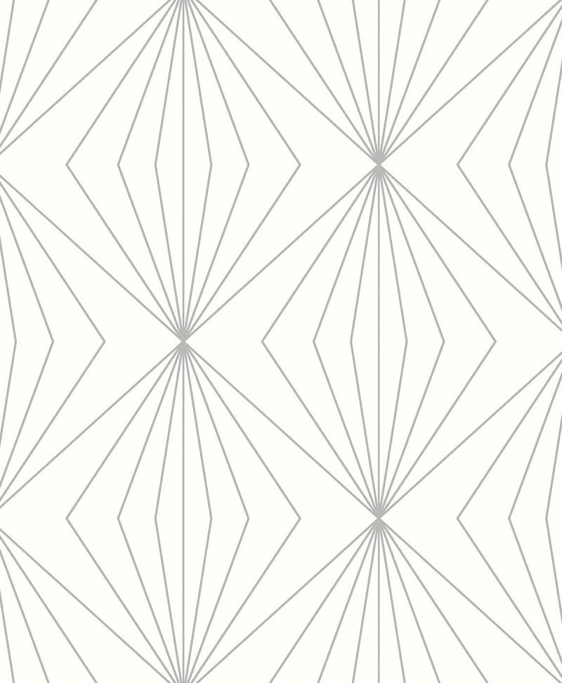 media image for Diamond Vector Metallic Silver & Eggshell from the Etten Geometric Collection by Seabrook 222