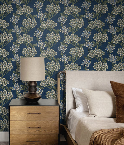 product image for Floral Vine Wallpaper in Blue Jay & Sage 13