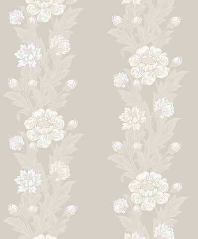 product image of Blooming Stripe Wallpaper in Metallic Pearl 540
