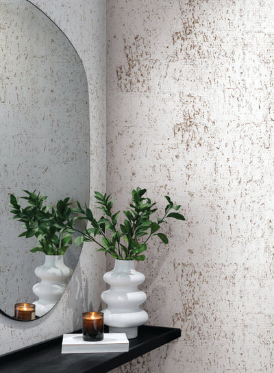 product image for Cork Wallpaper in Bright White/Gold 65