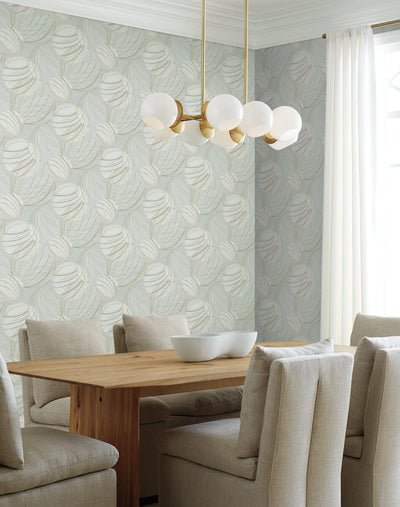 product image for Floating Lanterns Wallpaper in Smokey Blue 36
