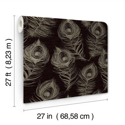 product image for Regal Peacock Wallpaper in Black 39