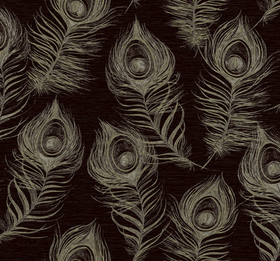product image of Regal Peacock Wallpaper in Black 593