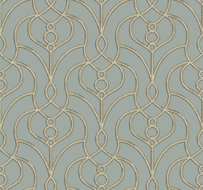 product image for Divine Trellis Wallpaper in Dusty Blue 7