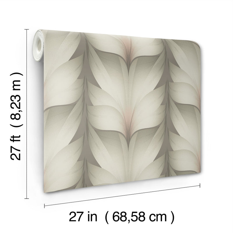 media image for Lotus Light Stripe Wallpaper in Taupe/Blush 297