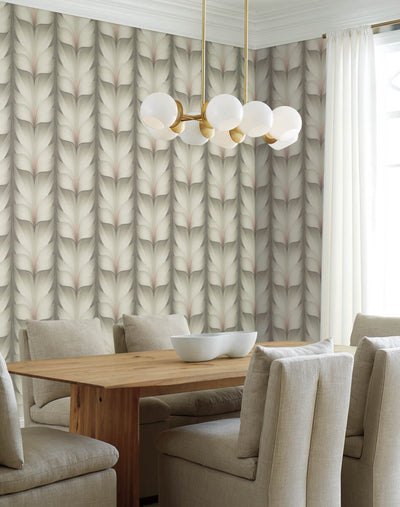 product image for Lotus Light Stripe Wallpaper in Taupe/Blush 89