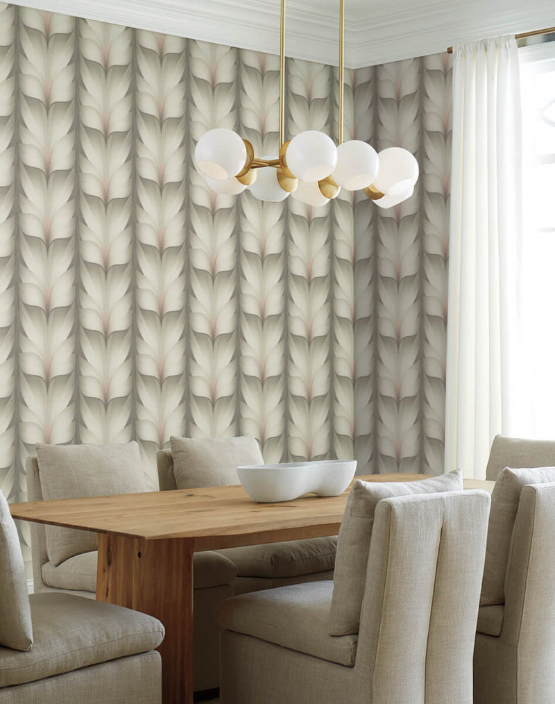 media image for Lotus Light Stripe Wallpaper in Taupe/Blush 238