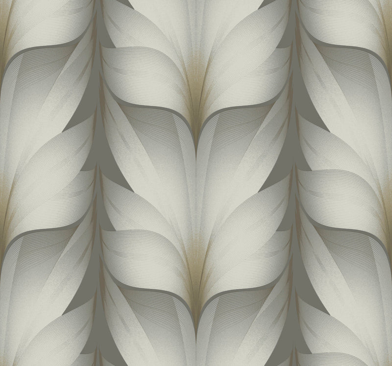 media image for Lotus Light Stripe Wallpaper in Charcoal 24