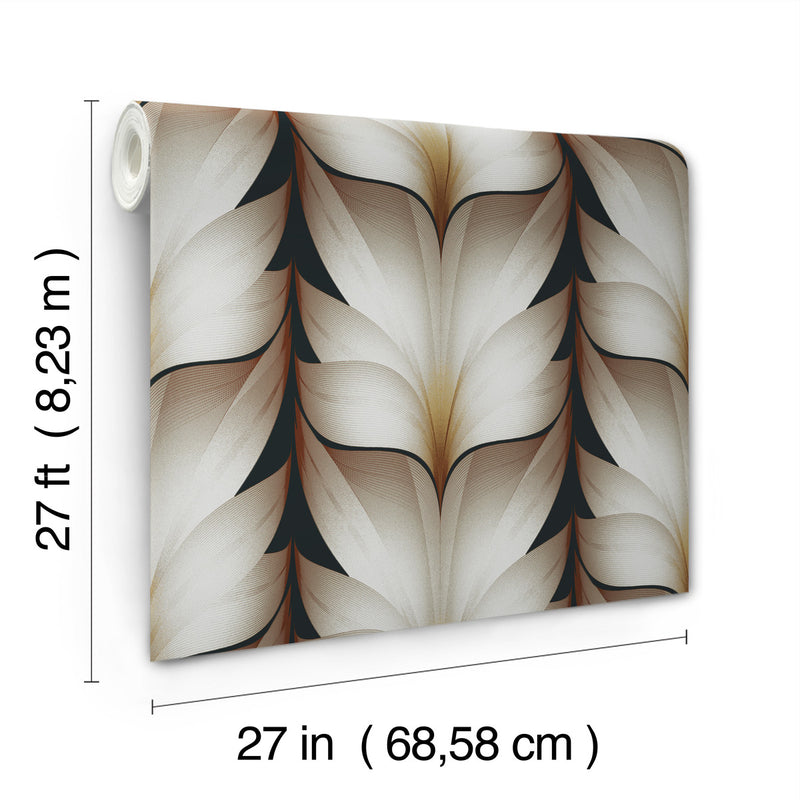 media image for Lotus Light Stripe Wallpaper in Black 254
