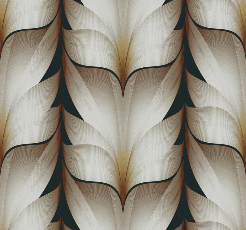 media image for Lotus Light Stripe Wallpaper in Black 241