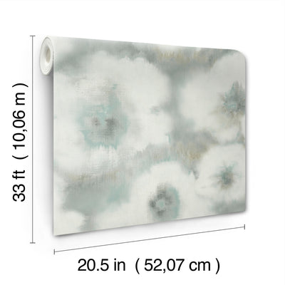product image for Blended Floral Wallpaper in Aqua 44