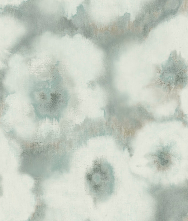 media image for Blended Floral Wallpaper in Aqua 229