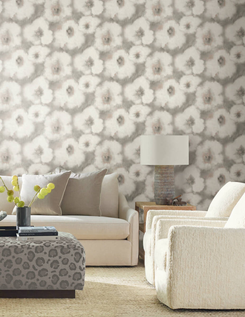media image for Blended Floral Wallpaper in Clay 216