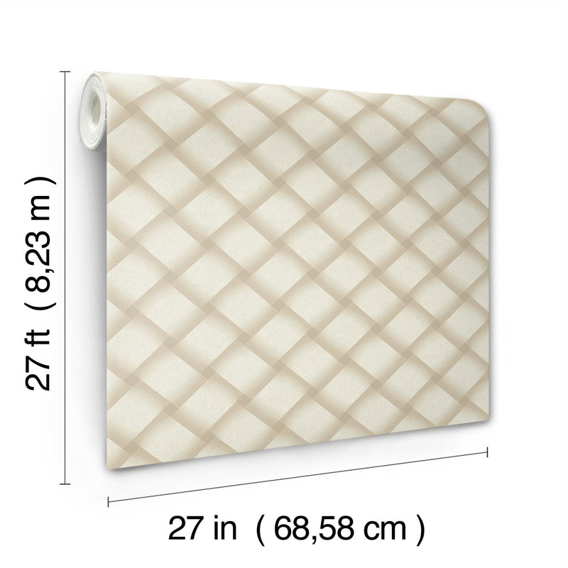 media image for Bayside Basket Weave Wallpaper in Blonde 271