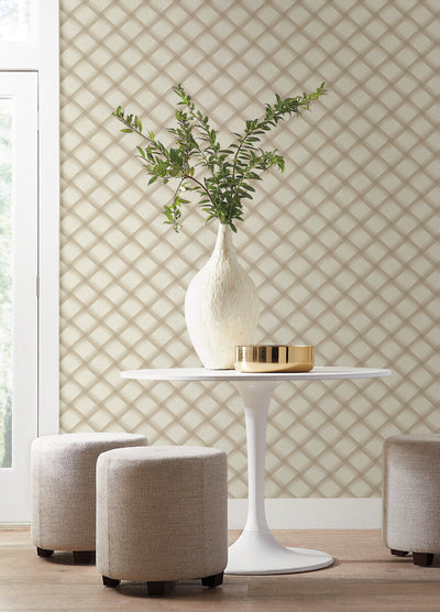 product image for Bayside Basket Weave Wallpaper in Blonde 9
