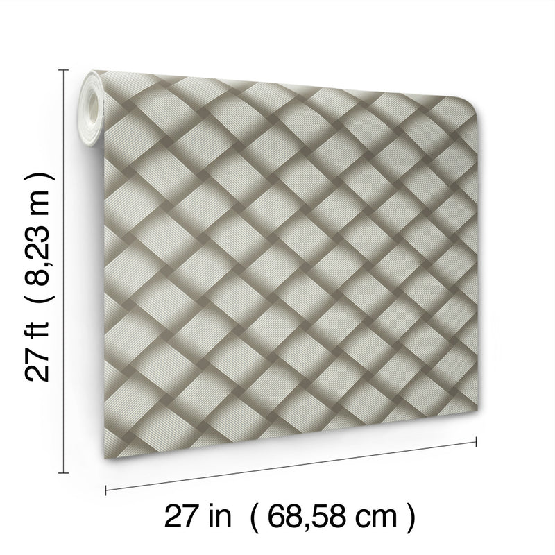 media image for Bayside Basket Weave Wallpaper in Mocha 23