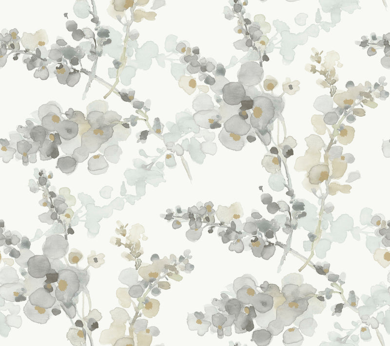 media image for Blossom Fling Wallpaper in Steel 233