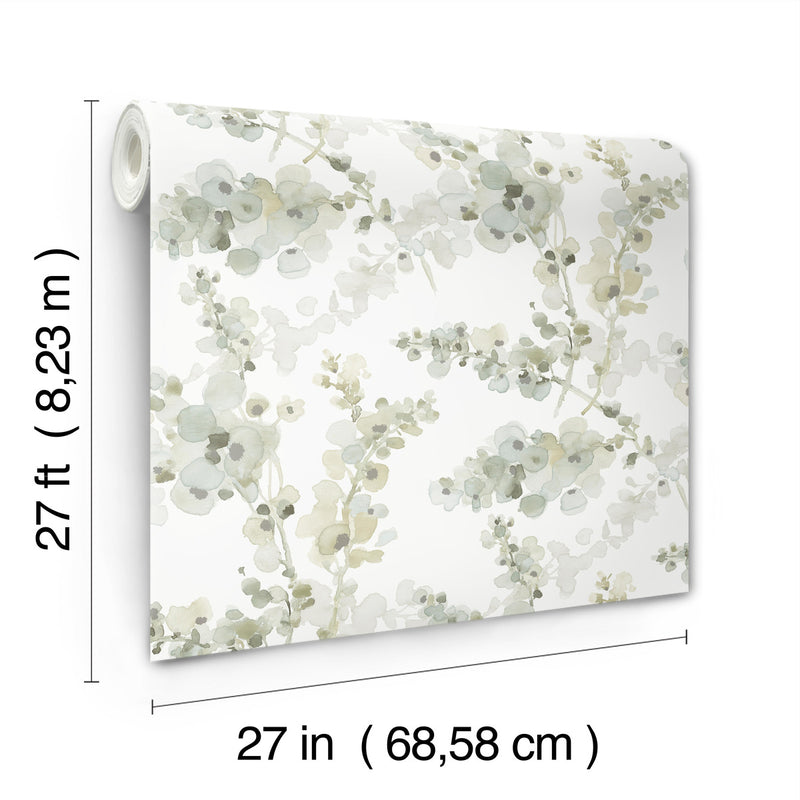 media image for Blossom Fling Wallpaper in Mineral Green 237