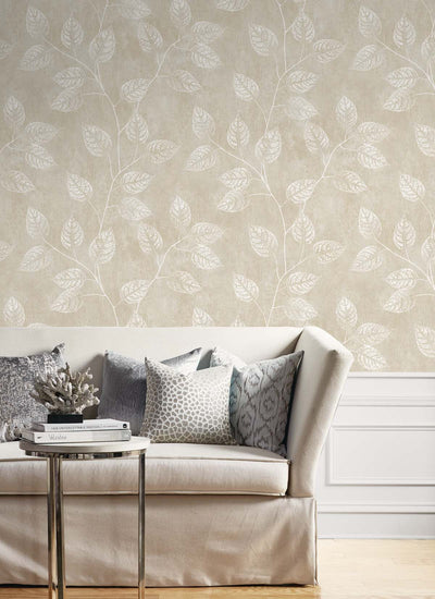 product image for Branch Trail Silhouette Wallpaper in Summer Sand 50