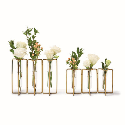 product image for Lavoisier Set of 2 Golden Flower Vases Includes 2 Sizes 69