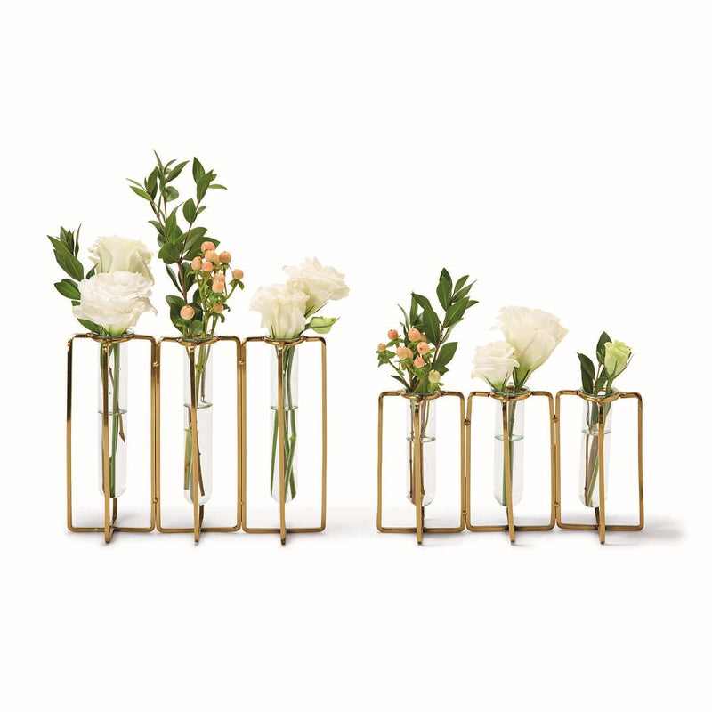 media image for Lavoisier Set of 2 Golden Flower Vases Includes 2 Sizes 281
