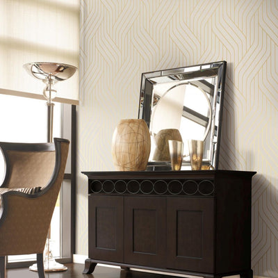 product image for Ebb And Flow Wallpaper in Almond and Gold by Antonina Vella for York Wallcoverings 26