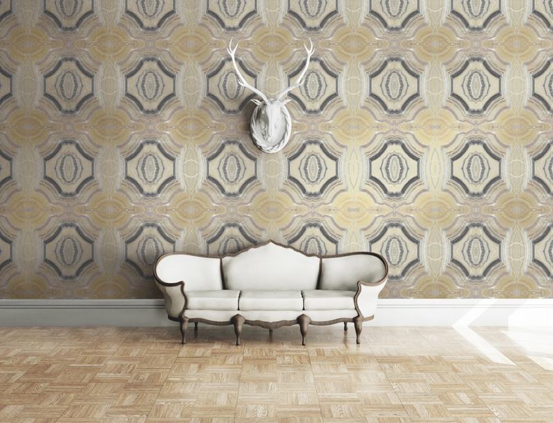 media image for Echo Wallpaper in Black and Bronze from the Solaris Collection by Mayflower Wallpaper 23