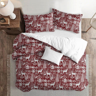 product image of Edinburgh Maroon Red/White Bedding 2 575