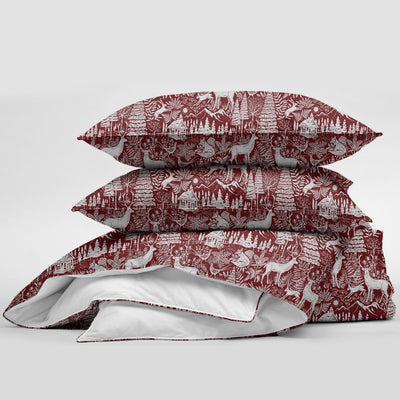 product image for Edinburgh Maroon Red/White Bedding 4 18